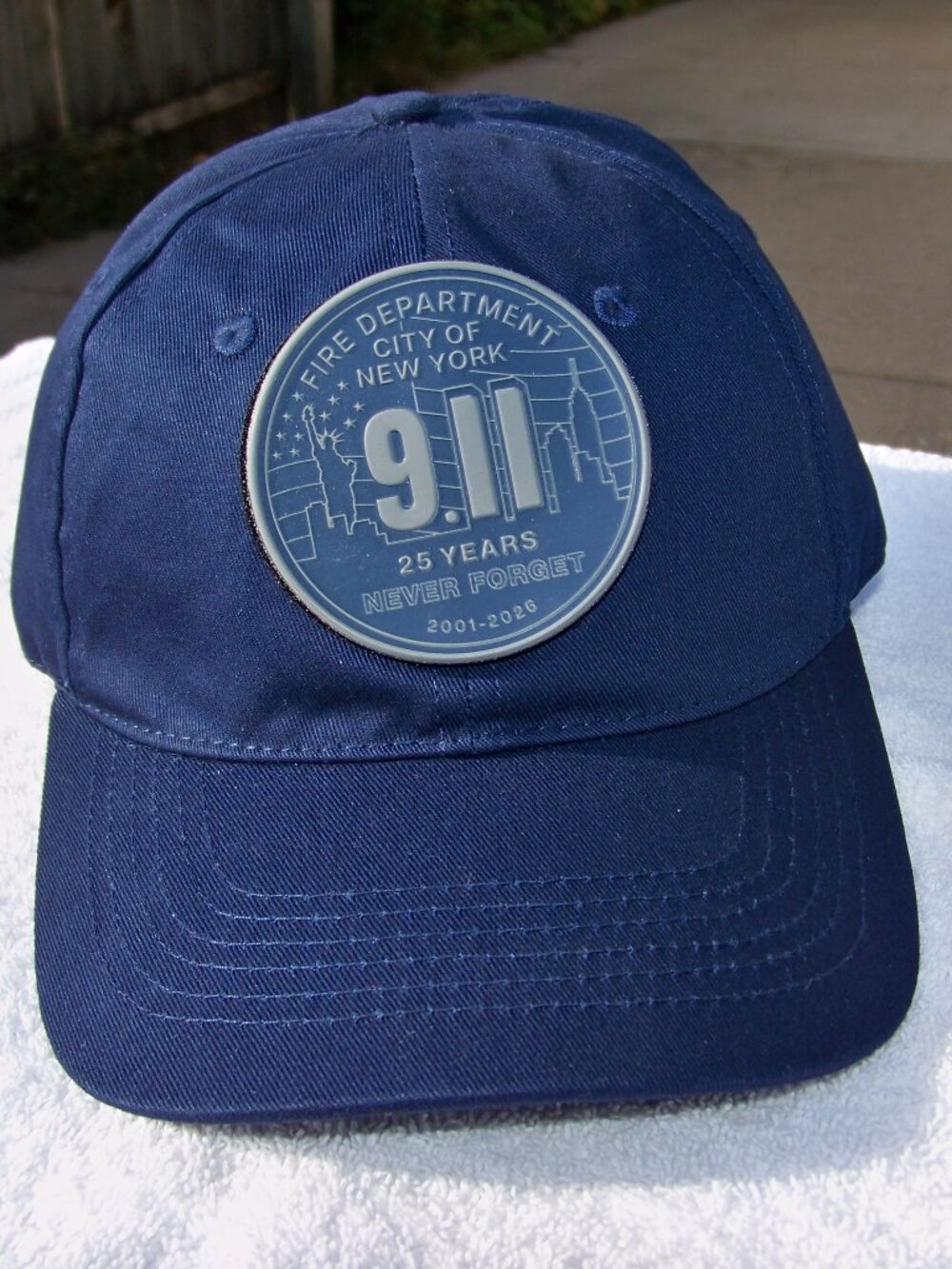 Commemorative FDNY 25 Years 9/11 Never Forget Hat, New